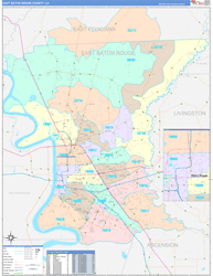 East-Baton-Rouge Color Cast<br>Wall Map